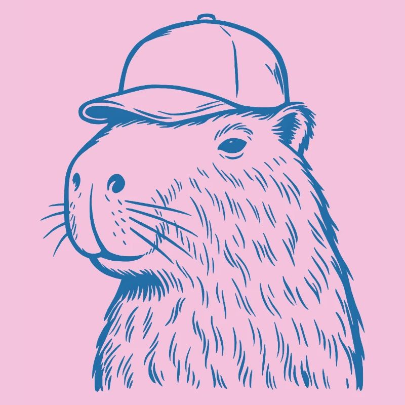 Capybara avec casquette de baseball