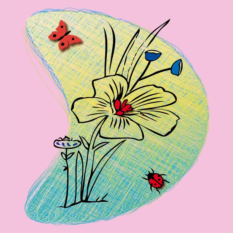 Blume mit Schmetterling