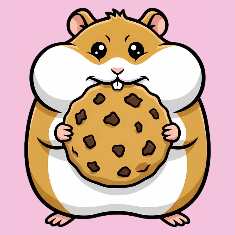 Dessin animé Hamster avec Cookie