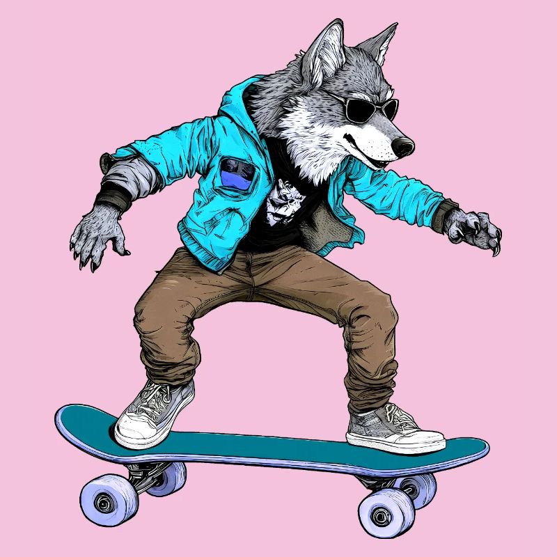 Skateboarder Wolf