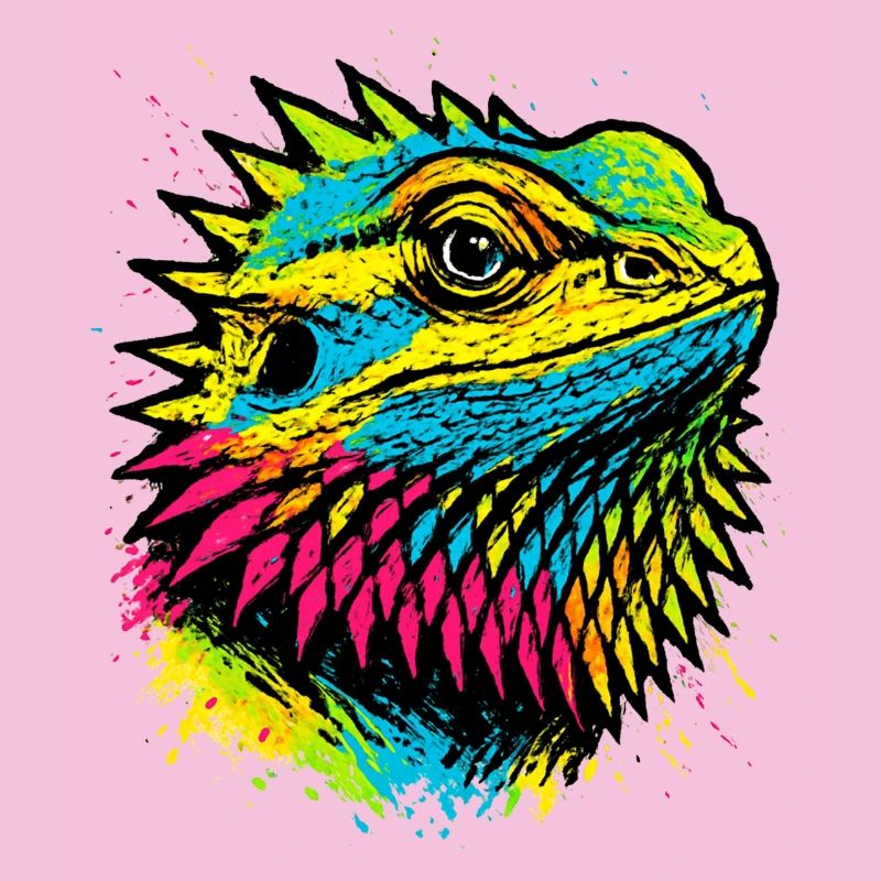 Bartagame Popkunst Bunte Straßenkunst