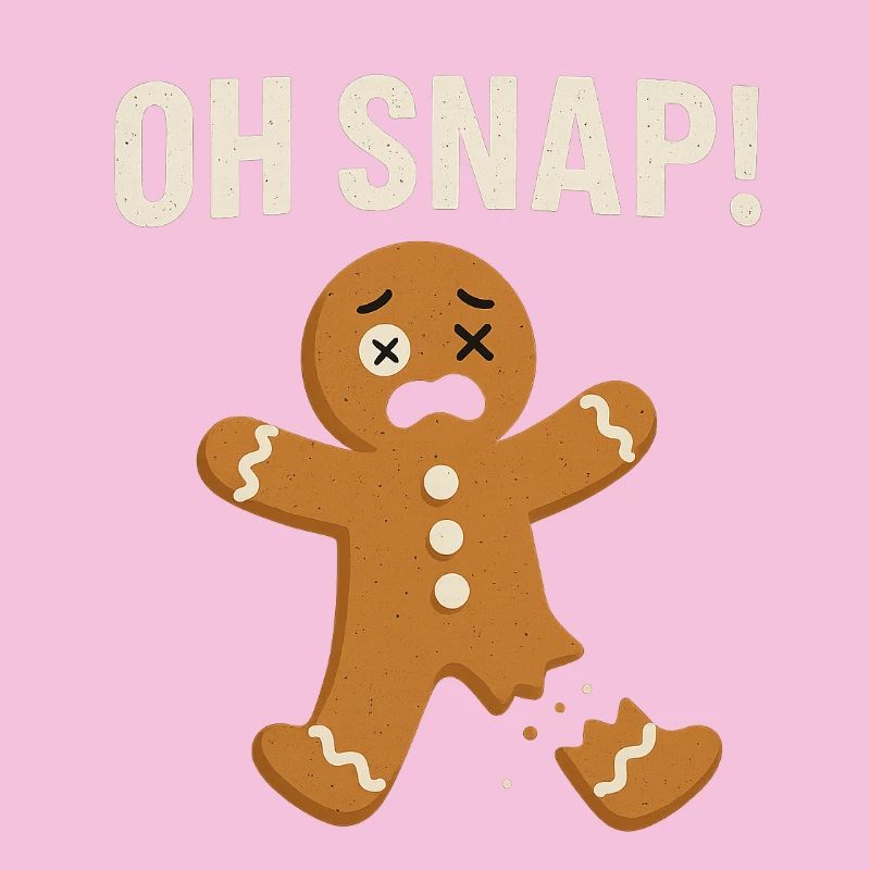 Gingerbread Man with Shocked Expression (Oh Snap)