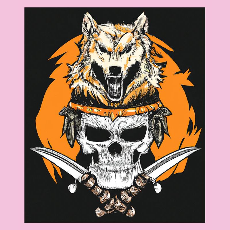 Vector Samurai Warrior Skull Mask Japon