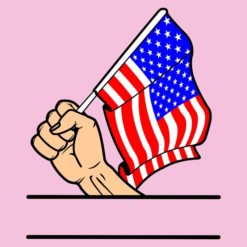 Espace de texte du poing du drapeau des États-Unis