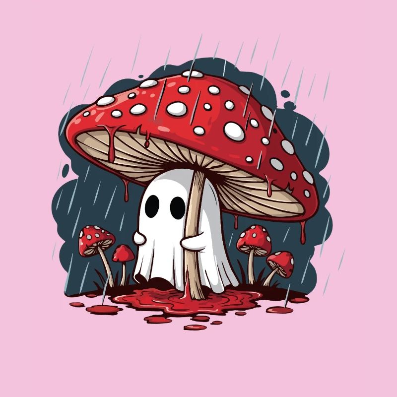Fly Agaric Ghost — Spooky Halloween Mushroom Ghost