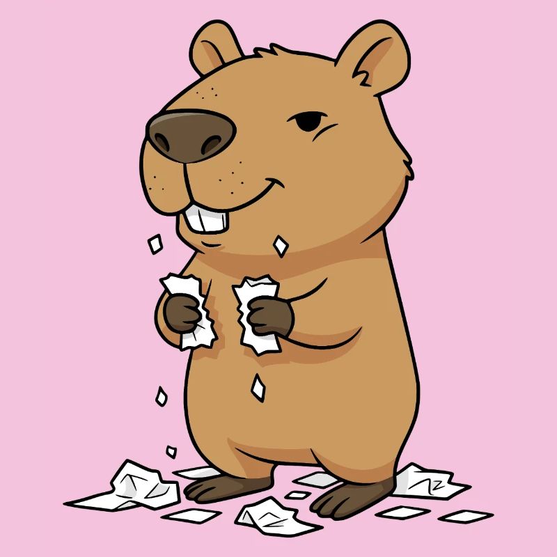 Capybara eats homework