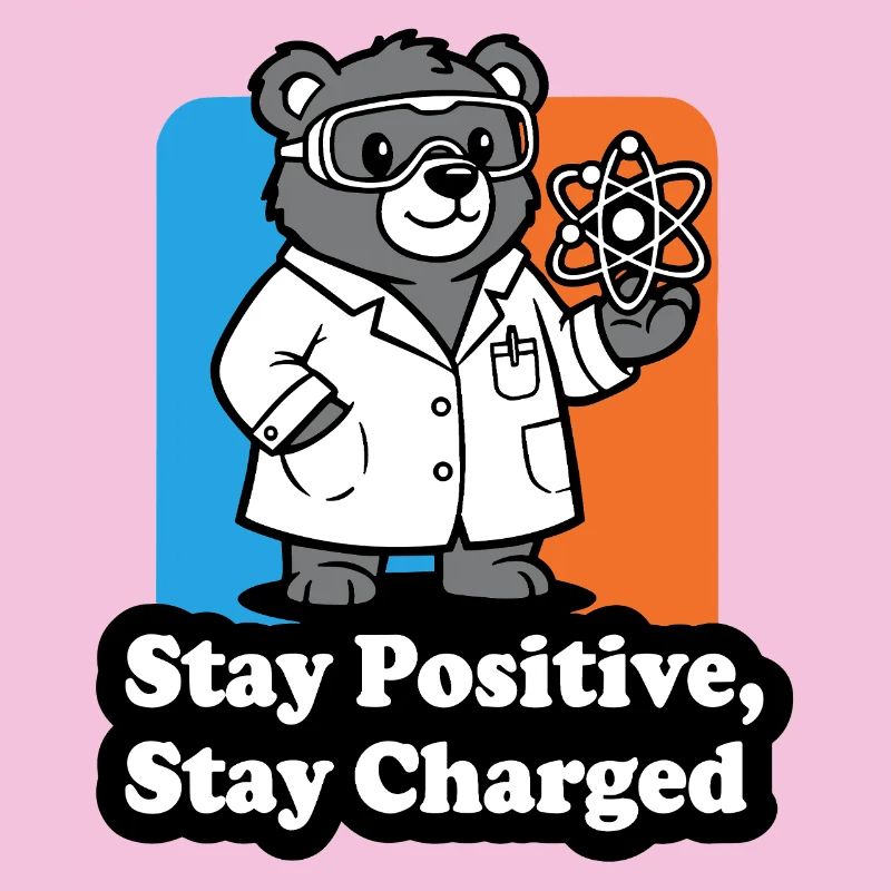 Bear Scientist with Atomic Sign