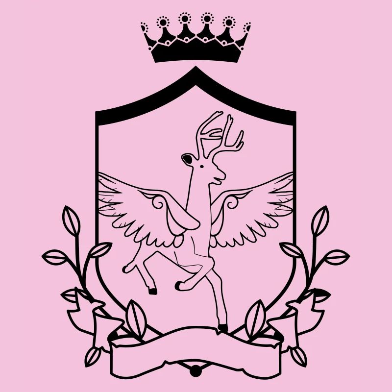 Winged deer – noble heraldic animal forest