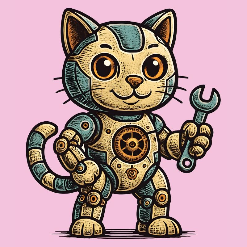 Steampunk-Katze Schrauberheld