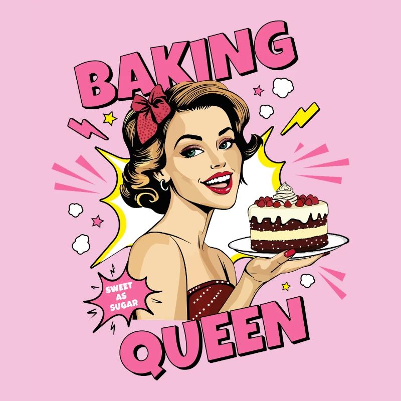 Backen Torte Backkönigin Backfee Bäckerin Pop Art