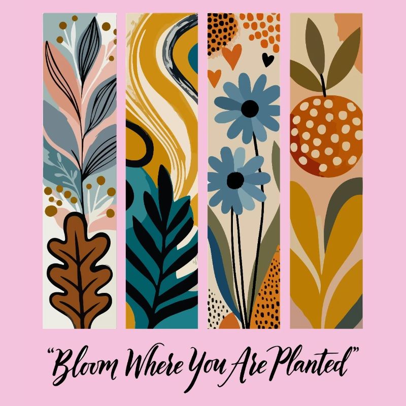 Blühende Botanische Panel-Collage