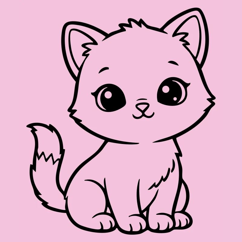Chat Bébé Mignon – Chaton Noir & Blanc