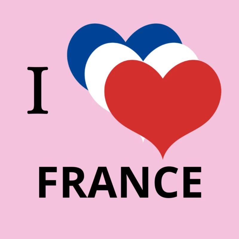 Ich liebe FRANKREICH Typografie Design Logo