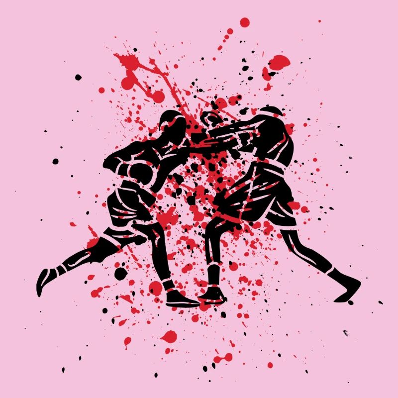 Boxe anglaise sur du rouge abstrait
