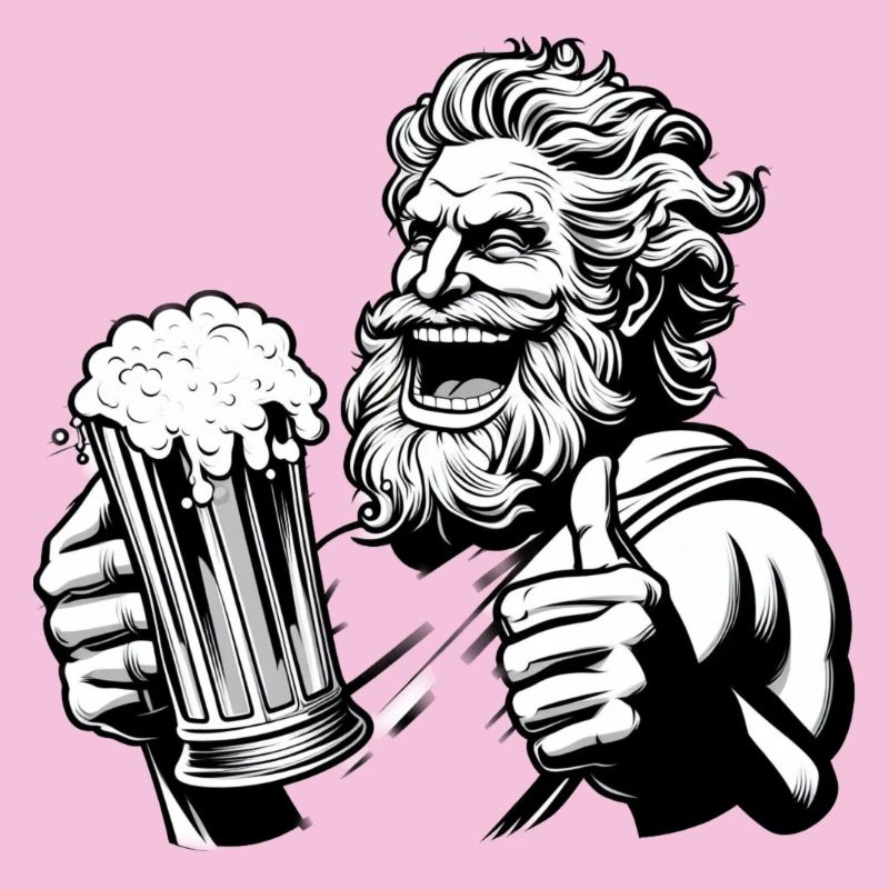 Zeus mit Bier
