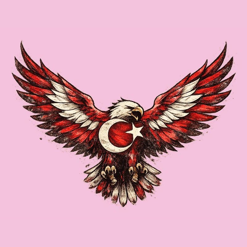 Winged Eagle Crescent Moon Star