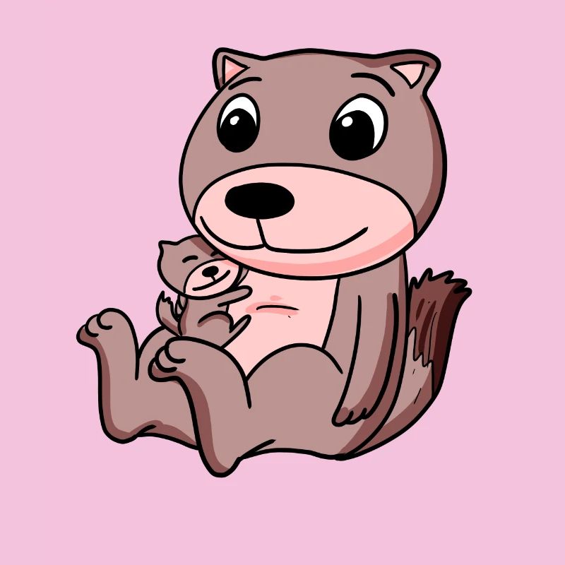 Belette avec bébé belette