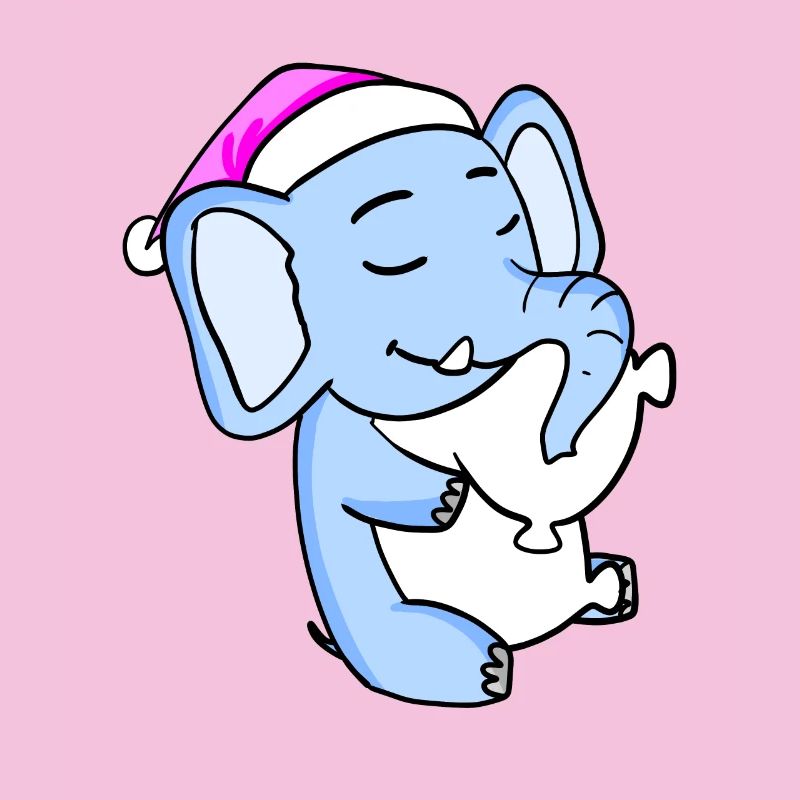 Éléphant avec oreiller et bonnet de couchage
