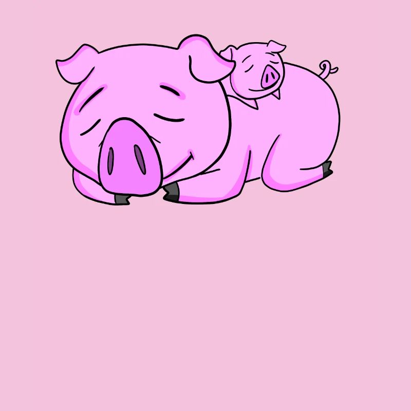 Cochon avec bébé cochon