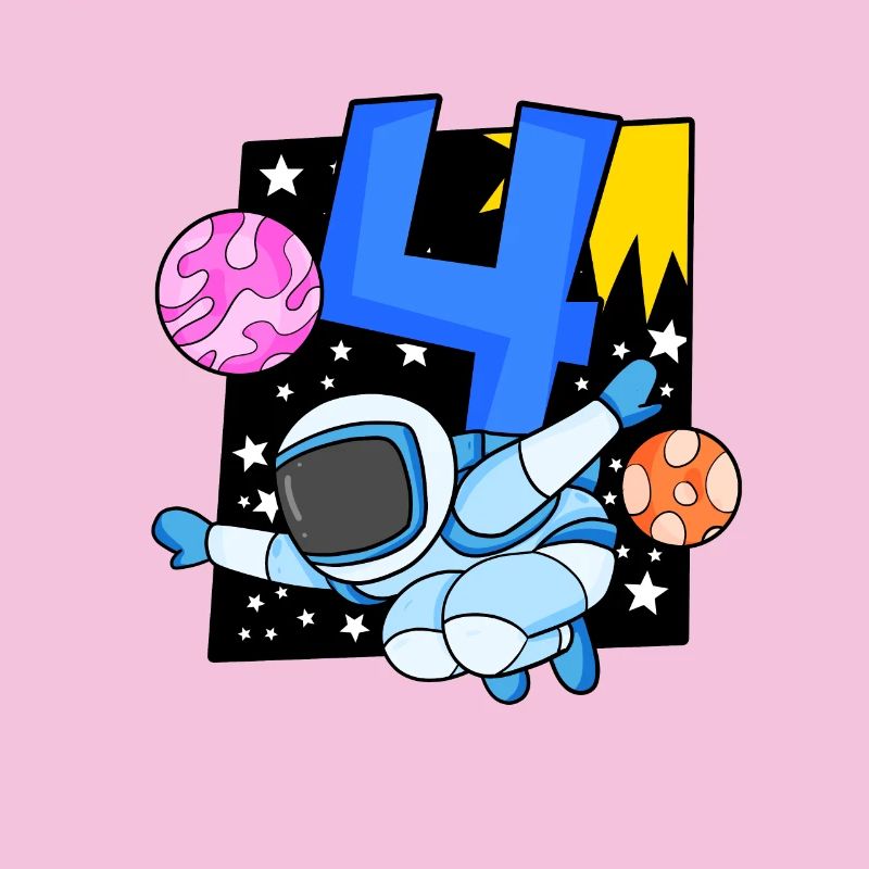 4e anniversaire 4 ans Espace jeune astronaute