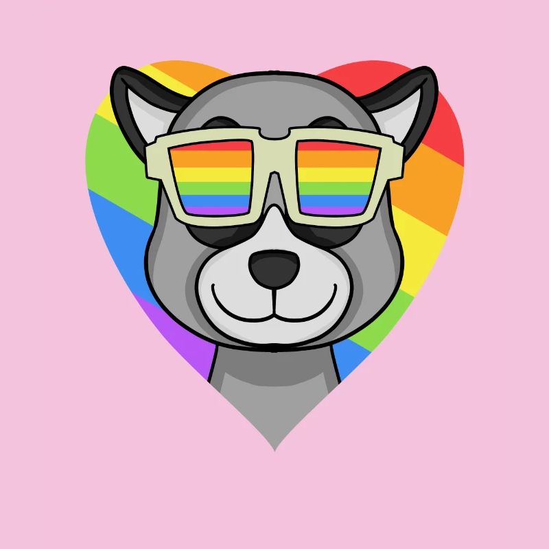 Regenbogen - Lemur mit Brille