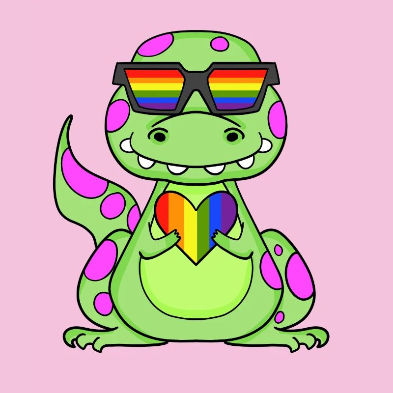 Dino Regenbogen Herz