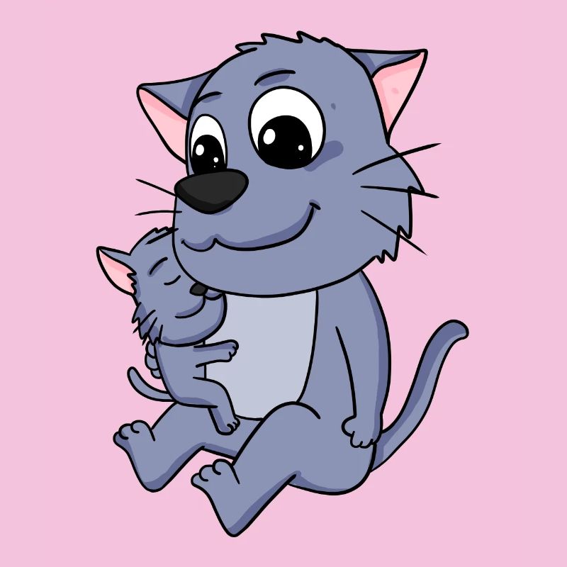 Famille de chats - Chat avec bébé