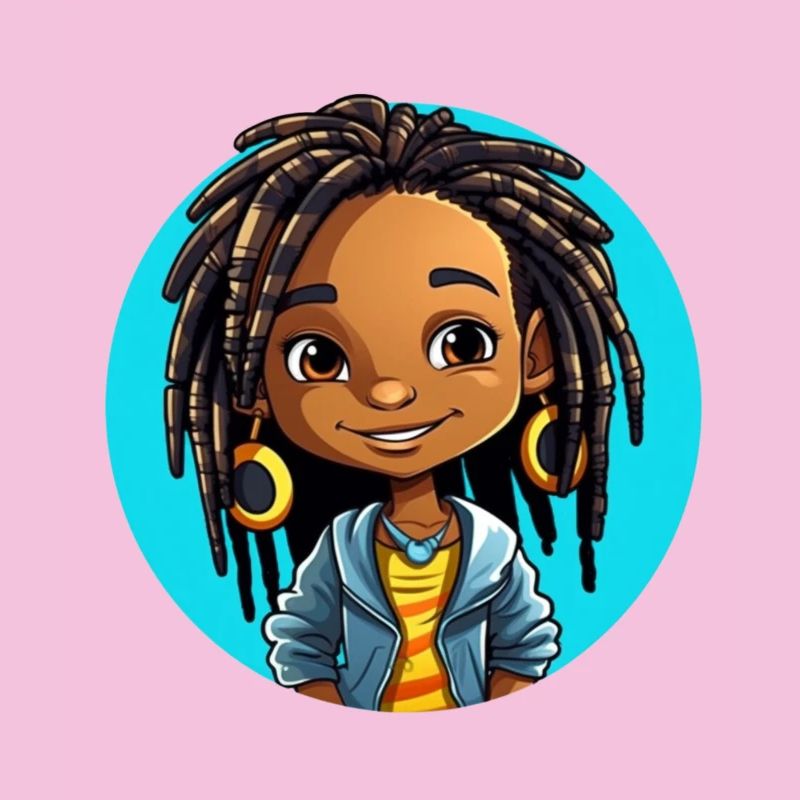 Lebensfrohe Dreadlocks Illustration