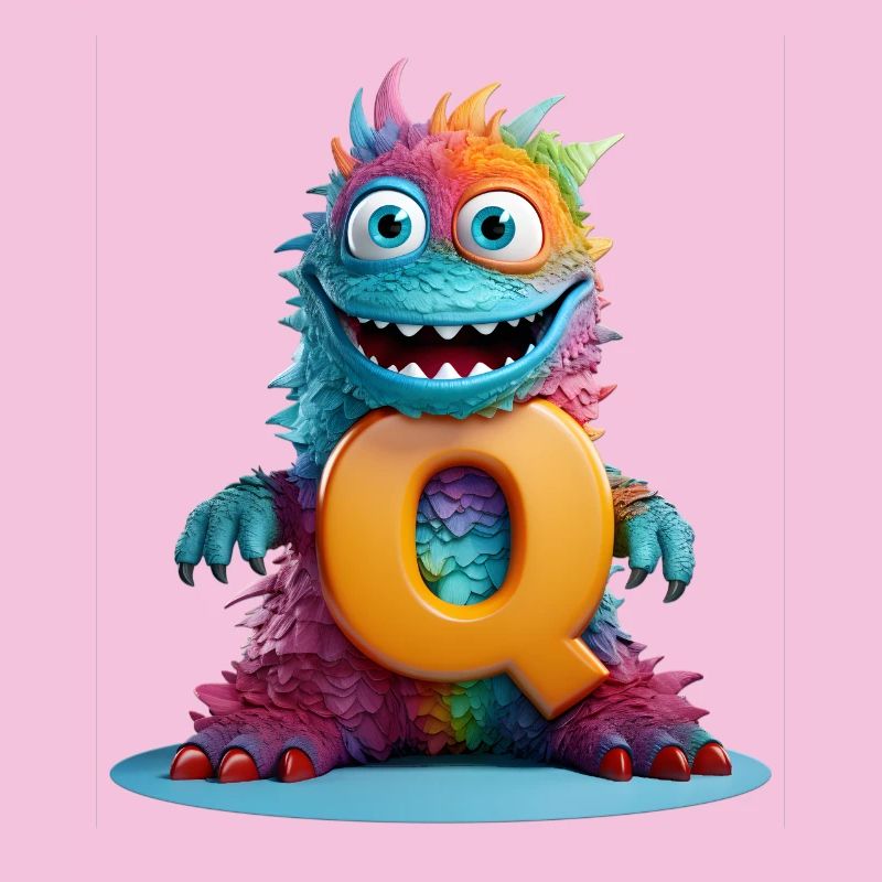 Regenbogenmonster mit Q