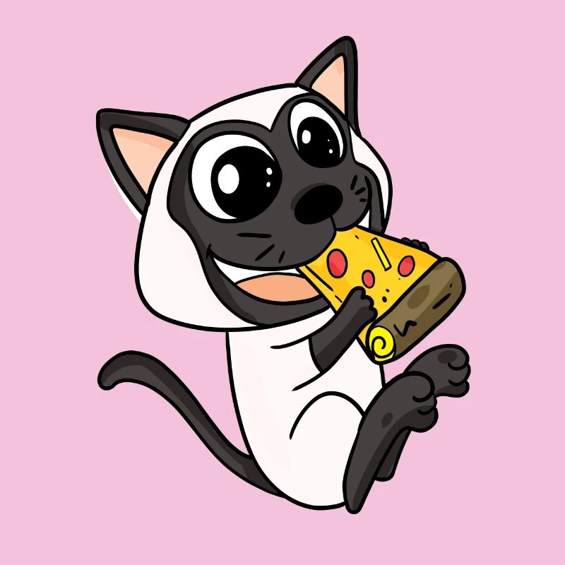 Siamese Cat Cat Pizza