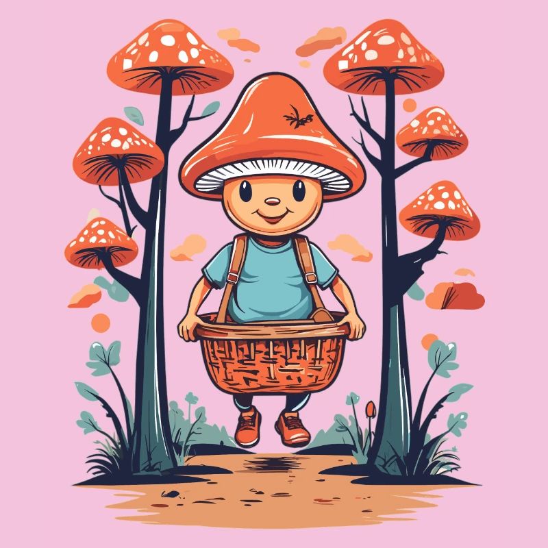 Cueilleur de champignons mignon