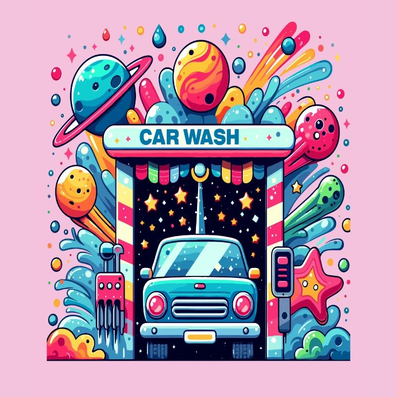 Auto Waschanlage Comic Style
