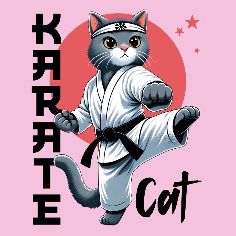 Chat de karaté - Conception d’arts martiaux de chat drôle