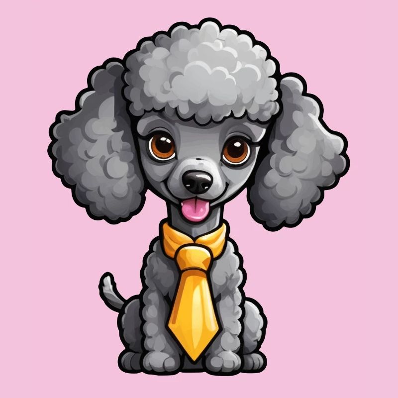 Caniche gris avec cravate
