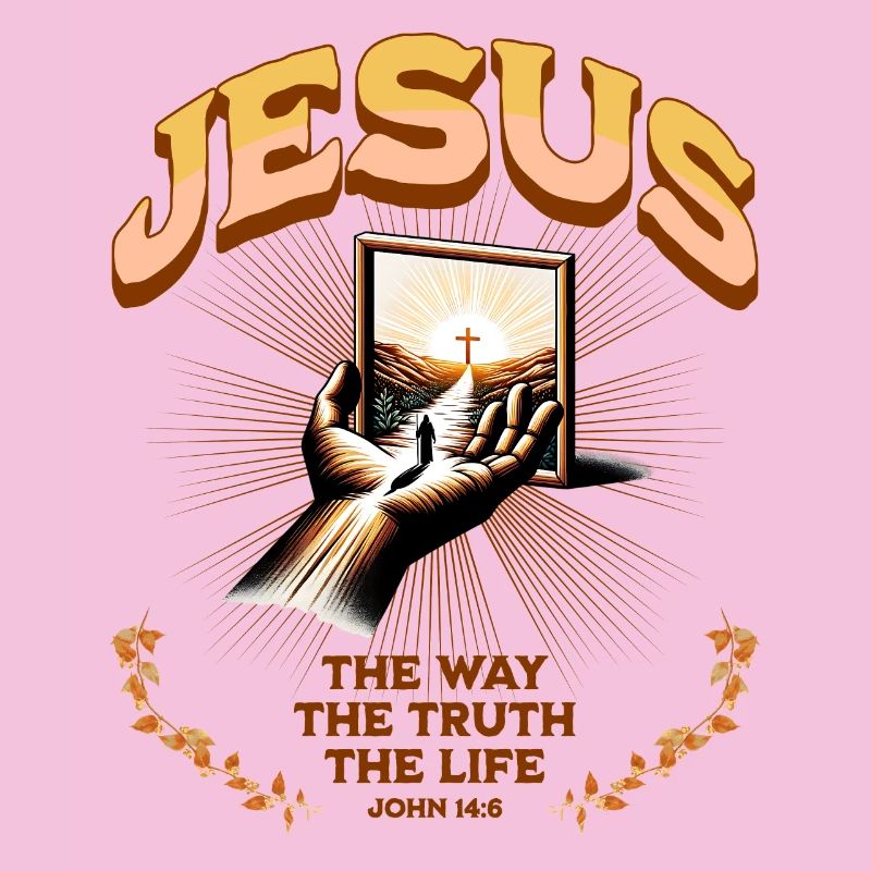 Jesus light symbol on hand-held mirror