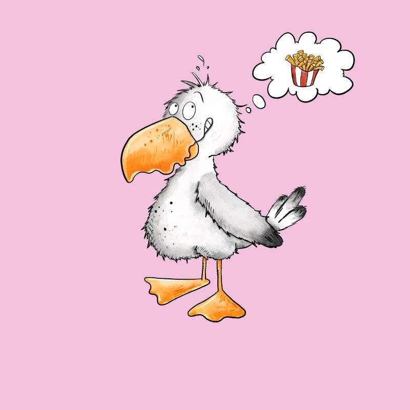 Möwe Will Meer Pommes