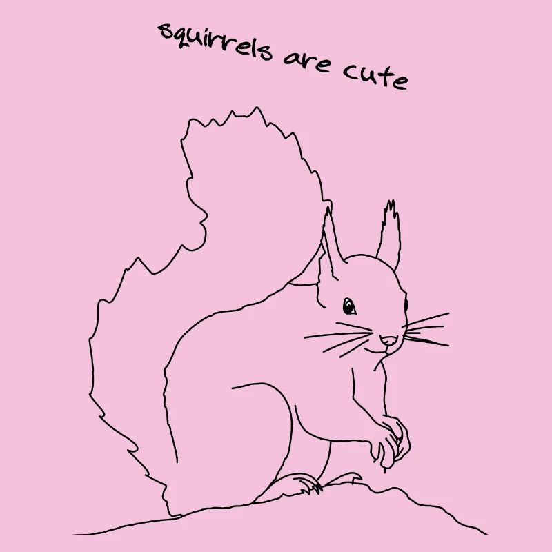 Écureuil mignon, lineart