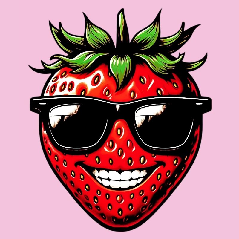 Erdbeere mit Sonnenbrille