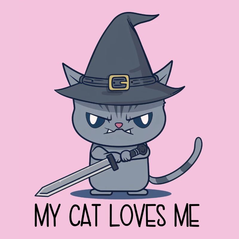 Mon chat m’aime – Chat magique maléfique avec une épée