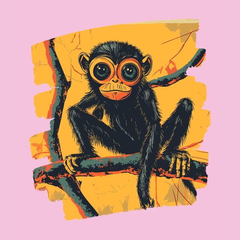 Singe araignée rétro