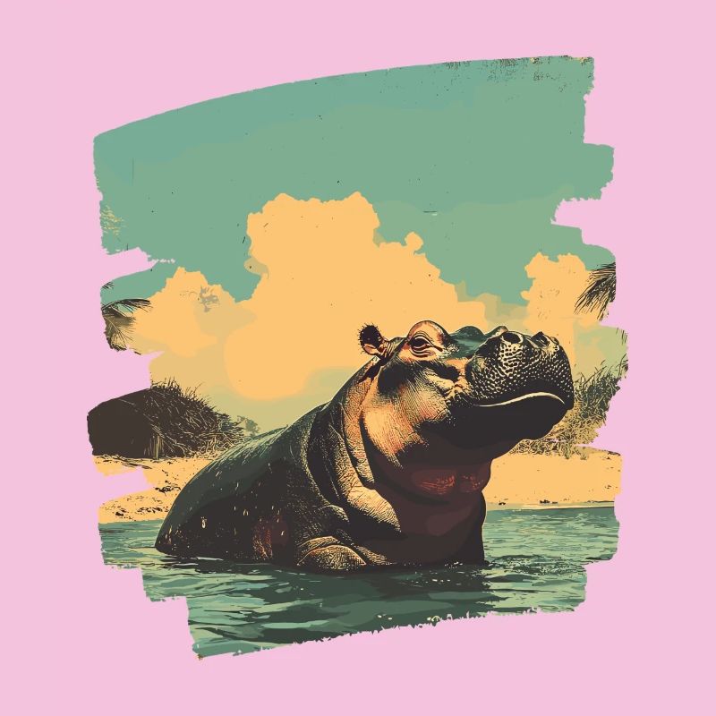 Nilpferd Retro