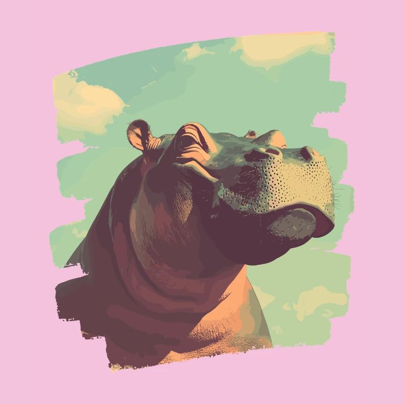 Nilpferd Retro
