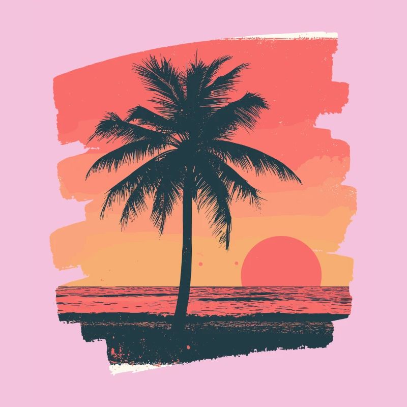 Palmier Coucher de soleil