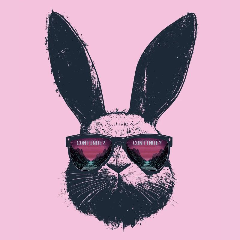 Retro Hase Sonnenbrille Synthwave Gaming Geschenk