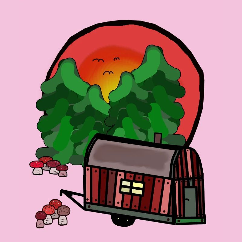 Construction Trailer Nature Ready for Holiday Camping Camping