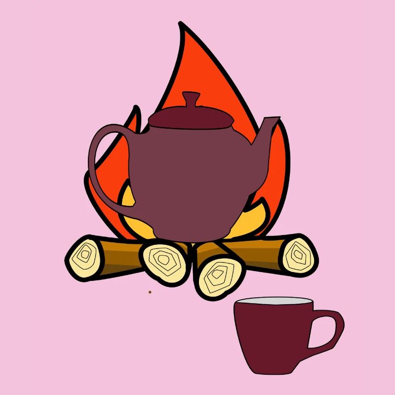 Camping Campfire Teapot Camper Tea Mug