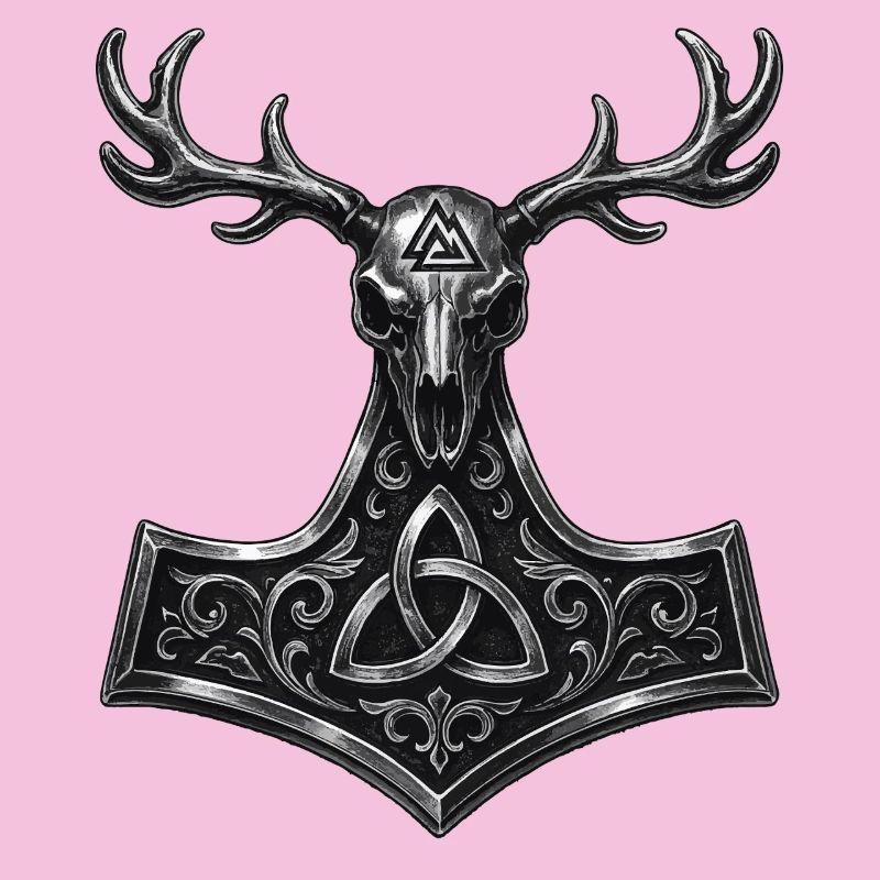 Valknut Hirsch Schädel | Mjölnir Heidnisches Symbol