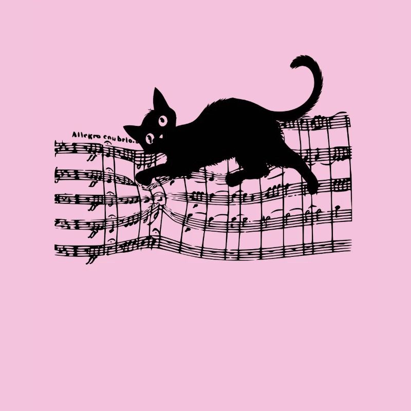 Chat Ludique Sur Partitions De Notes