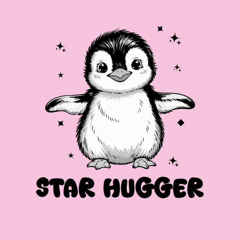 Charming Penguin Illustration for Apparel