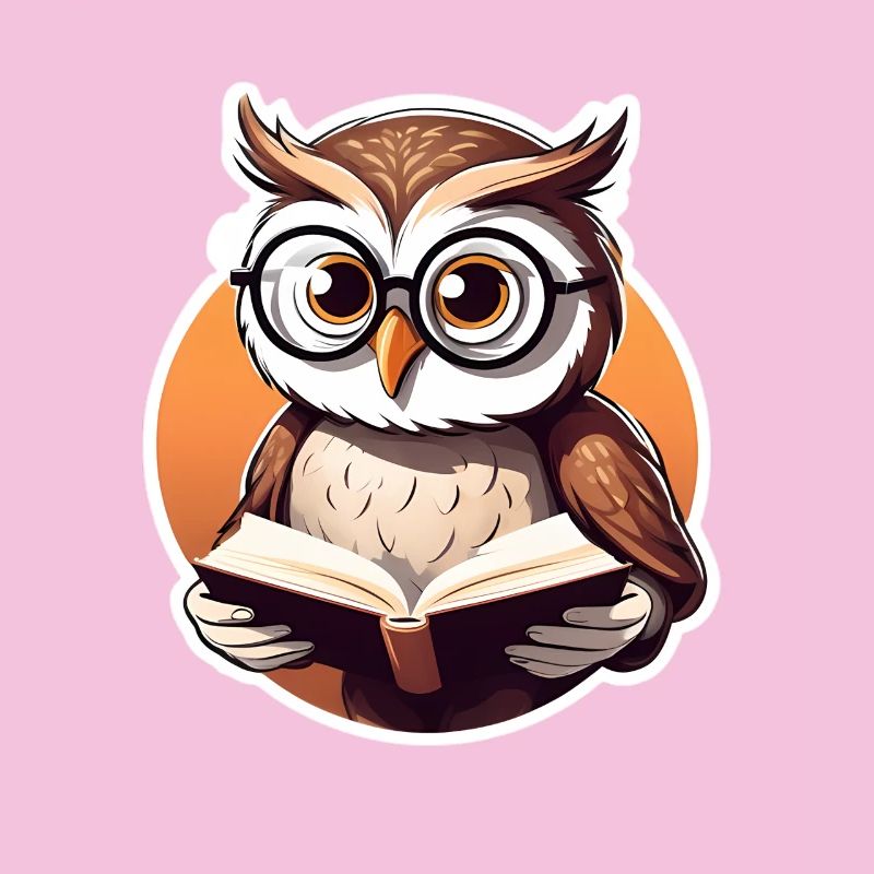Owl Reader Illustration for Education